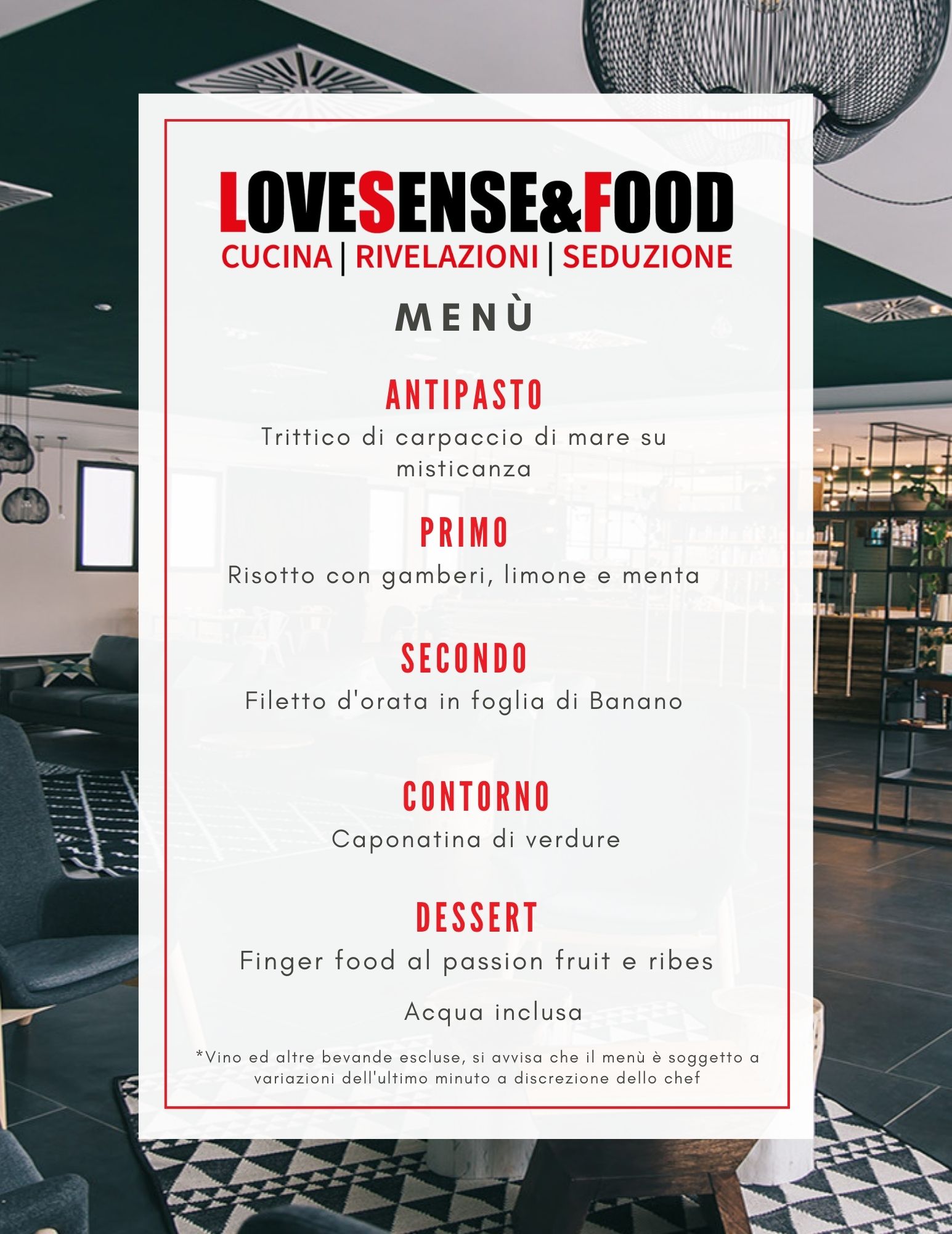 menu LSF menu love sense food